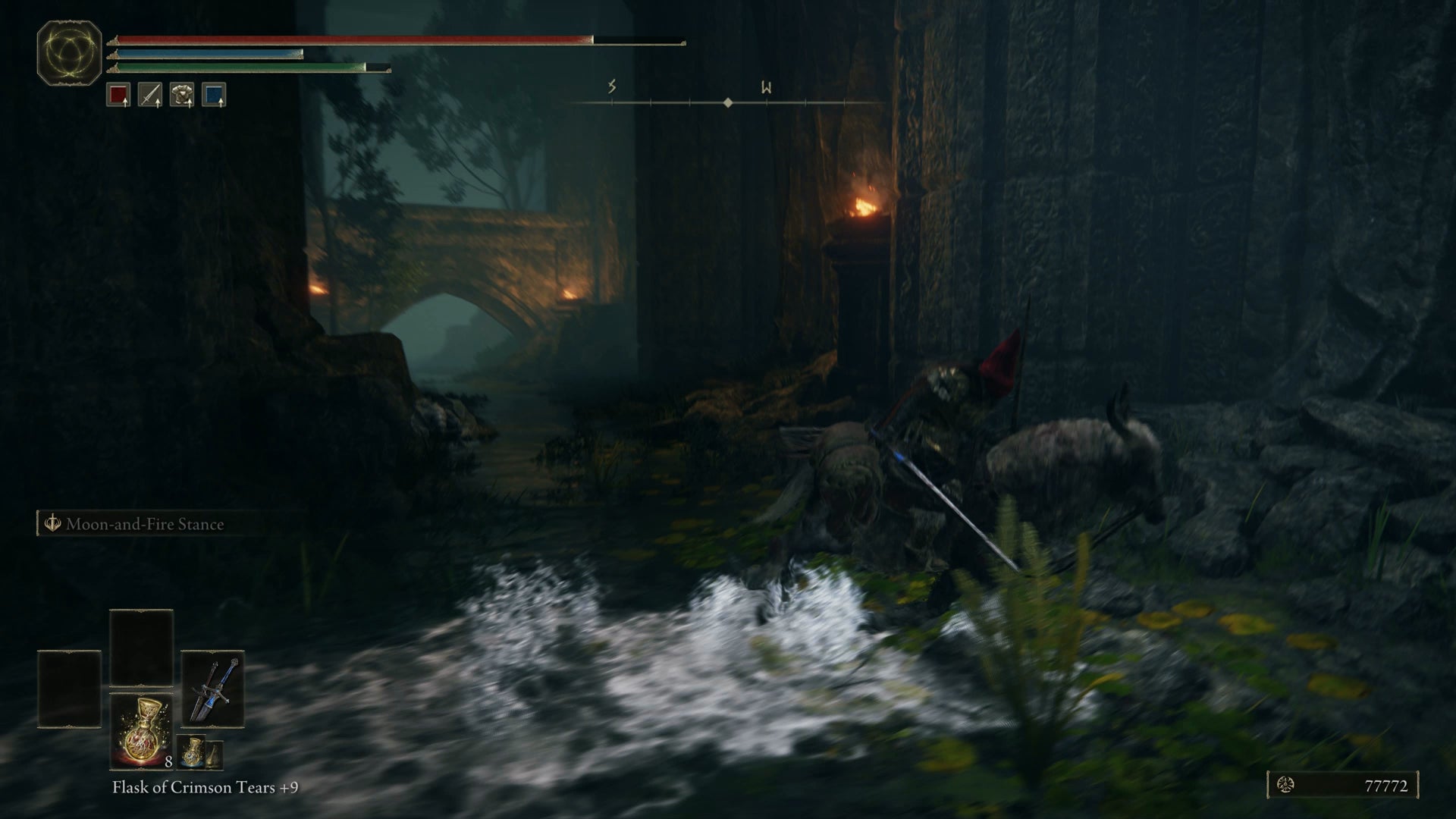 The Tarnished riding past man-flies in the Ancient Ruins of Rauh in Elden Ring Shadow of the Erdtree. - 9