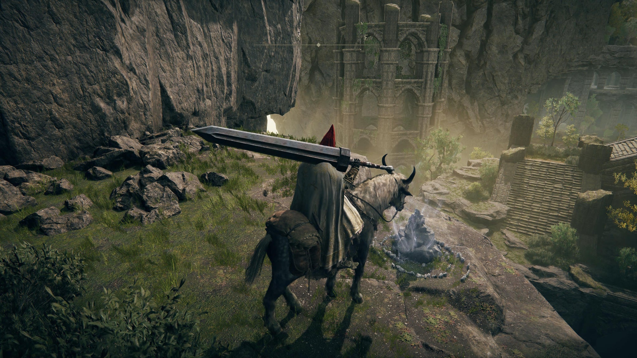 The Tarnished unsealing a spiritspring in the Ancient Ruins of Rauh in Elden Ring Shadow of the Erdtree. - 16