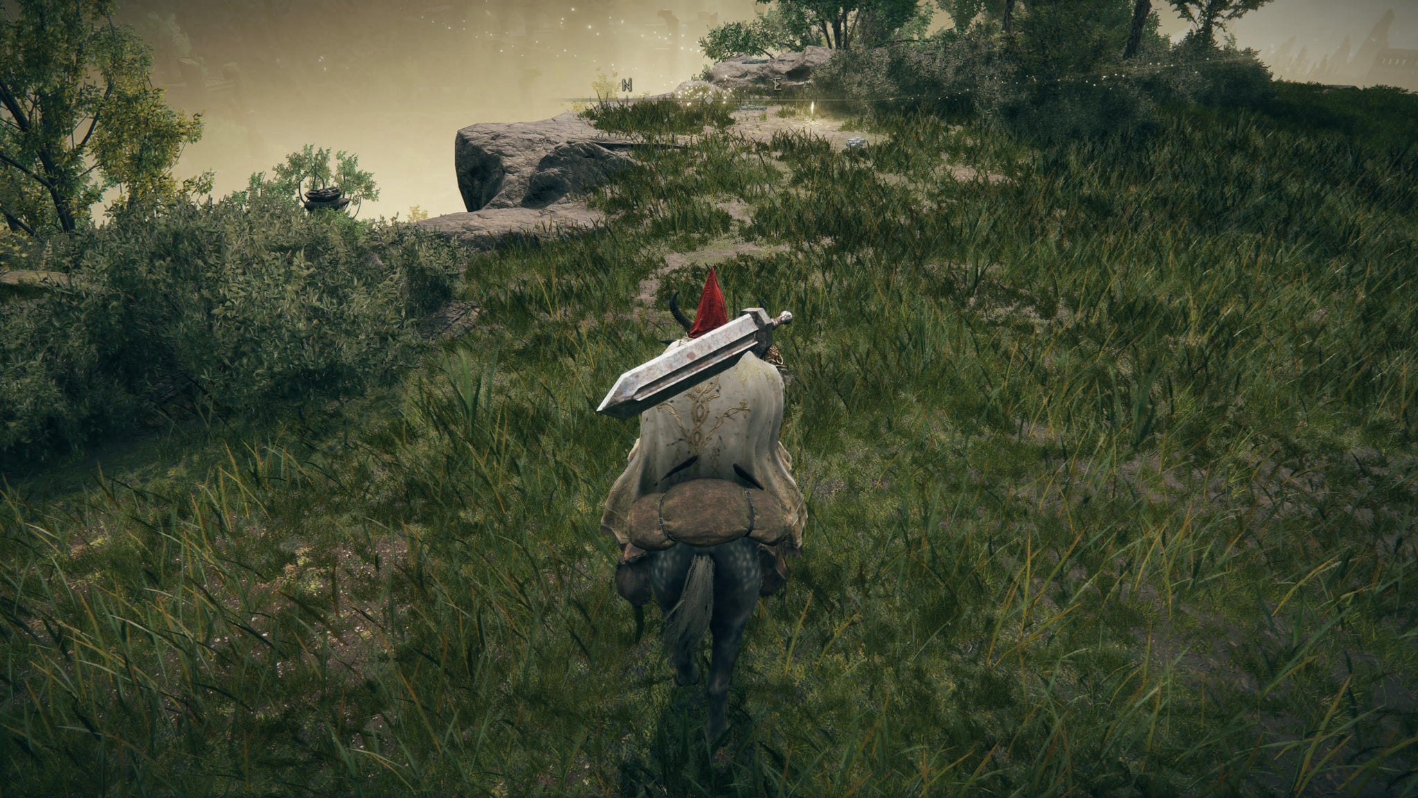 The Tarnished riding towards a Site of Grace in the Ancient Ruins of Rauh in Elden Ring Shadow of the Erdtree. - 20