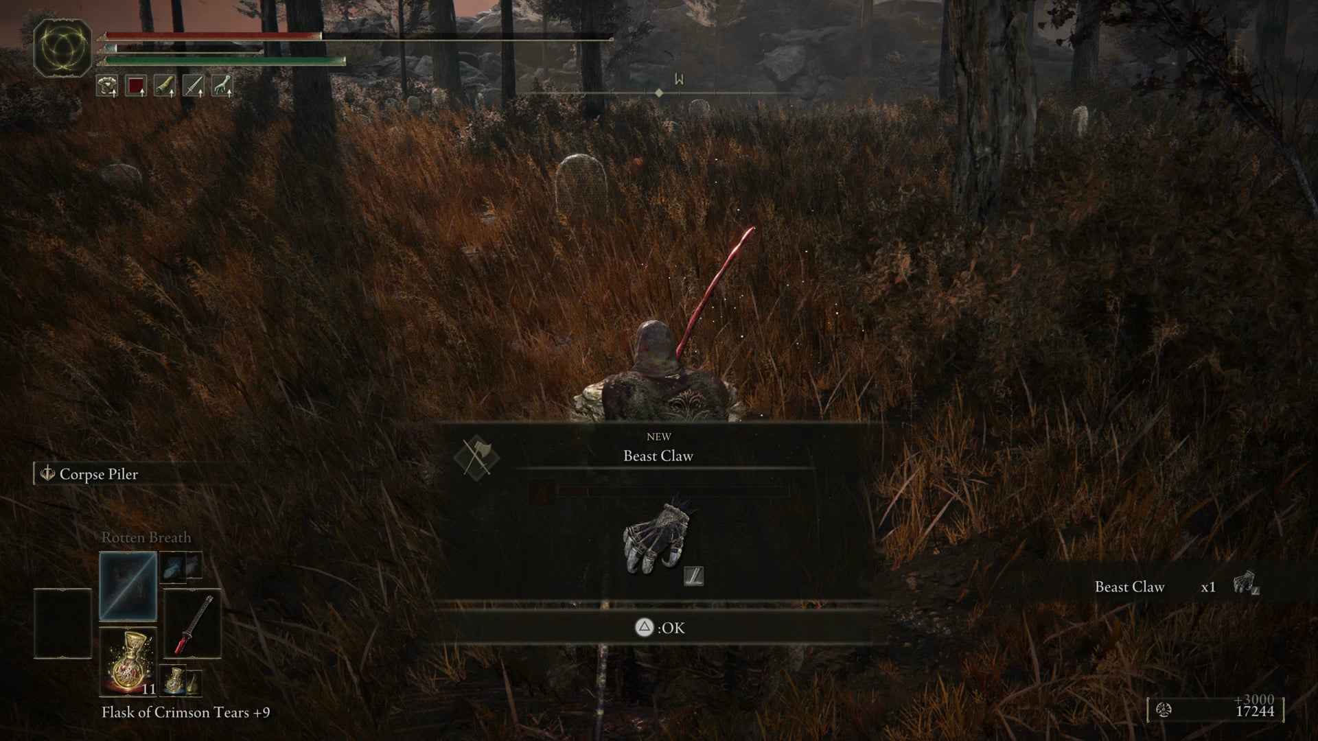 The Tarnished collecting the Beast Claw from Logur in Elden Ring Shadow of the Erdtree. - 5