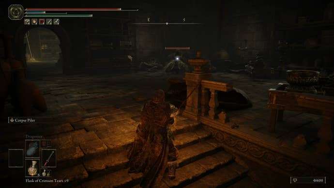 The Tarnished sneaking up on an unsuspecting Man-fly in Belurat in Elden Ring Shadow of the Erdtree.