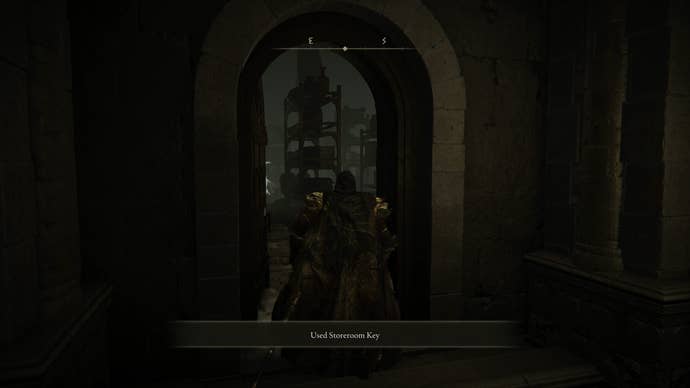The Tarnished opening the storeroom door to meet the Hornsent Grandam in Elden Ring Shadow of the Erdtree.