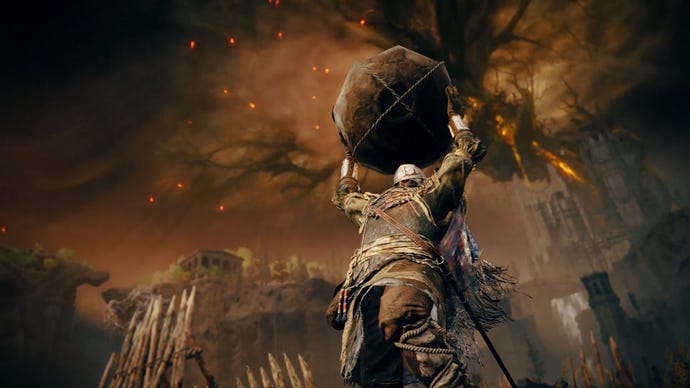 The player throws an explosive bomb in the Shadow Of The Erdtree trailer.