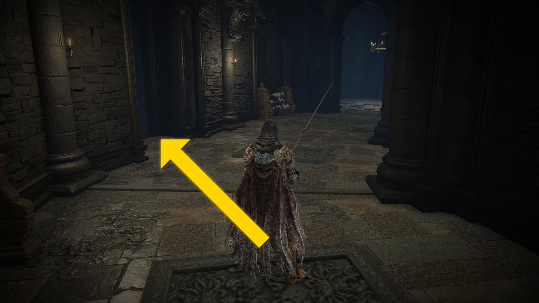 The player in Elden Ring: Shadow Of The Erdtree heads through the Shadow Keep Church. - 23