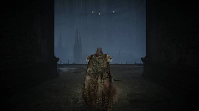 The Tarnished standing at the entrance of the Black Keep Church District in Elden Ring Shadow of the Erdtree.