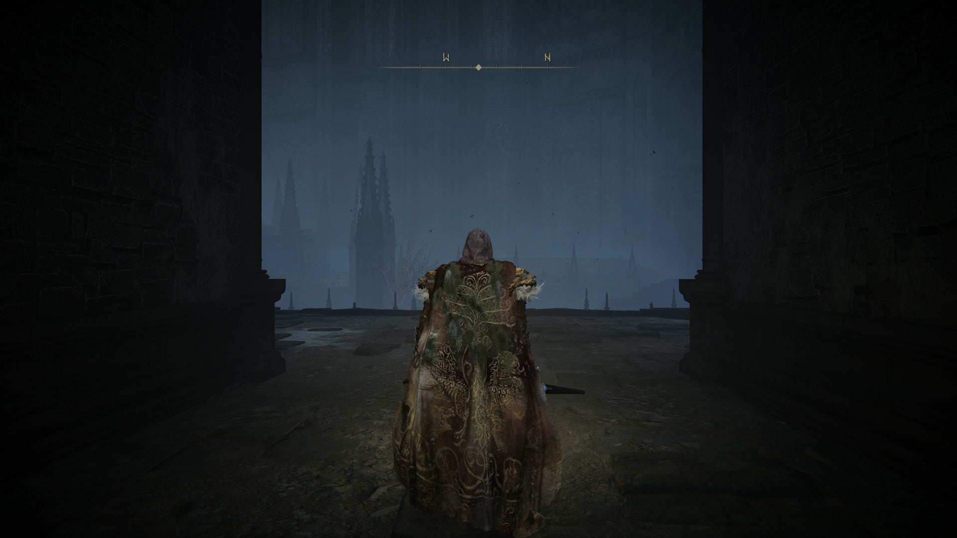 The Tarnished standing at the entrance of the Black Keep Church District in Elden Ring Shadow of the Erdtree. - 1