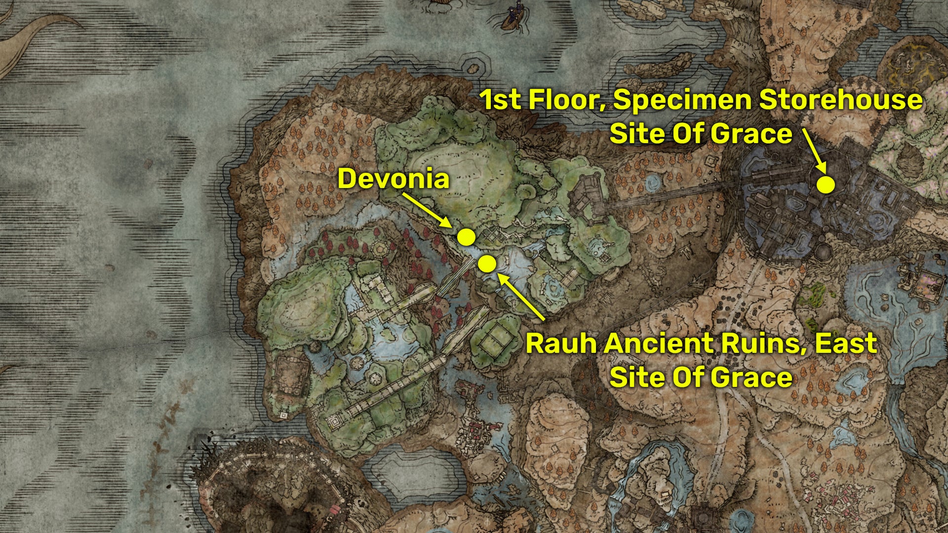 Elden Ring: Shadow Of The Erdtree screenshot of Devonia's Hammer map location. - 4