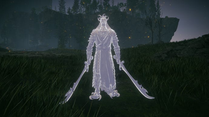 A close-up of the Divine Bird Warrior Ornis Spirit Ash in Elden Ring: Shadow Of The Erdtree.