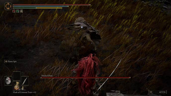 A warrior fights Dryleaf Dane in Elden Ring Shadow of the Erdtree