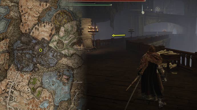 Screenshot of the Dueling Shield map location in Elden Ring: Shadow Of The Erdtree.