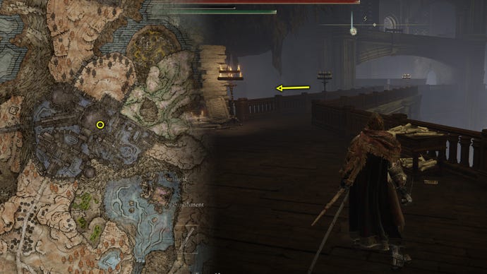 Screenshot of the Dueling Shield map location in Elden Ring: Shadow Of The Erdtree.