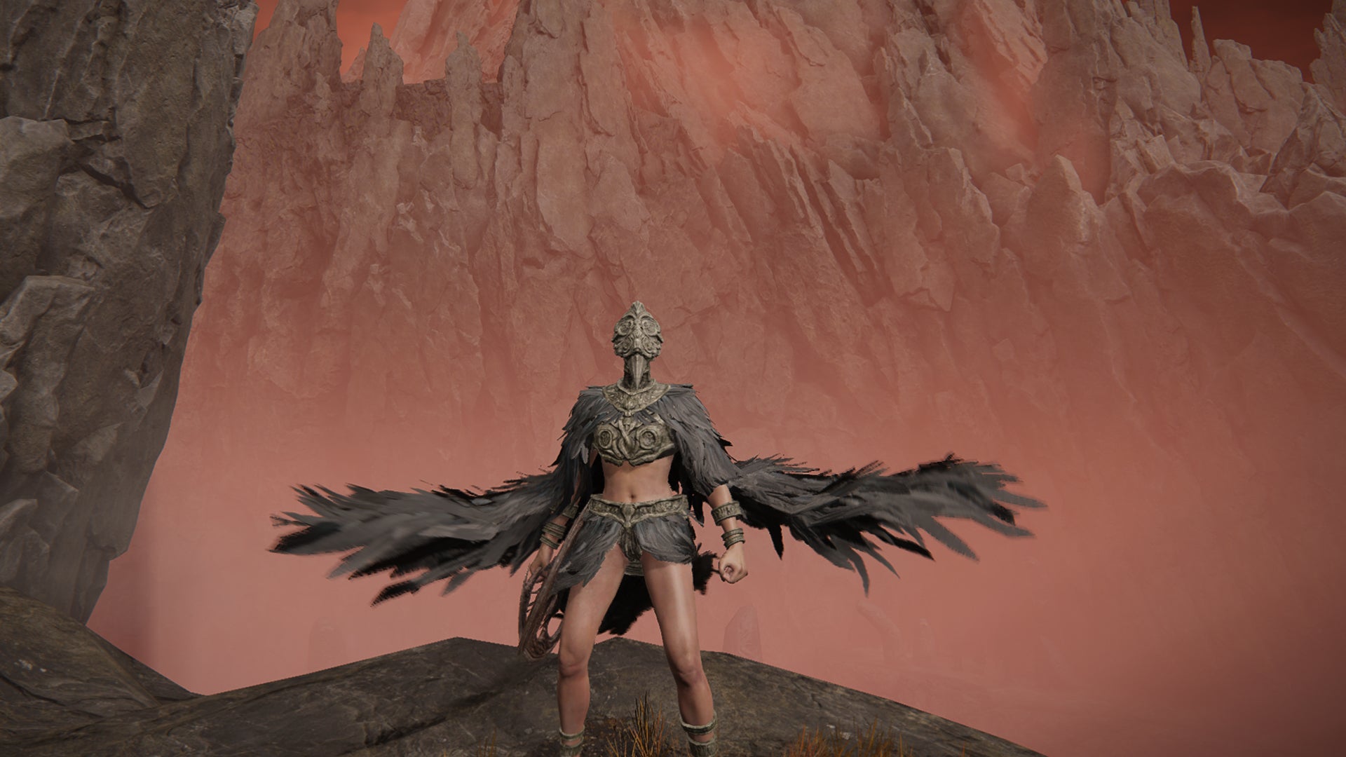 Elden Ring: Shadow of the Erdtree image of the Tarnished wearing the Gravebird Armor set near the Grand Altar of Dragon Communion. - 9