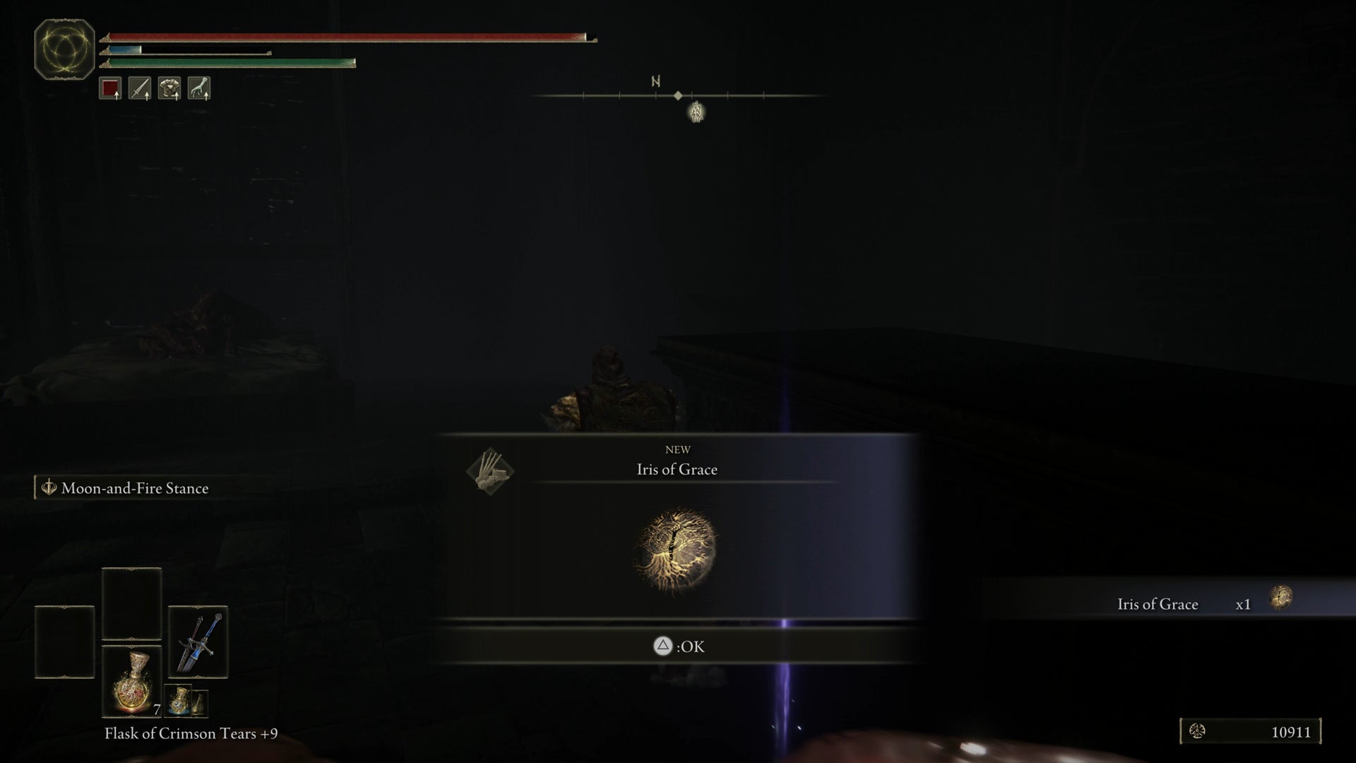 The Tarnished collecting the Iris of Grace in Elden Ring Shadow of the Erdtree. - 1