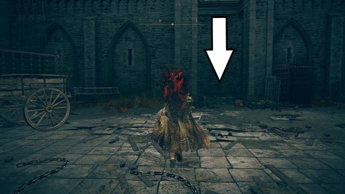 A warrior approaches a square hatch in the Fort of Reprimand on their way to collect an Iris of Occultation in Elden Ring Shadow of the Erdtree.