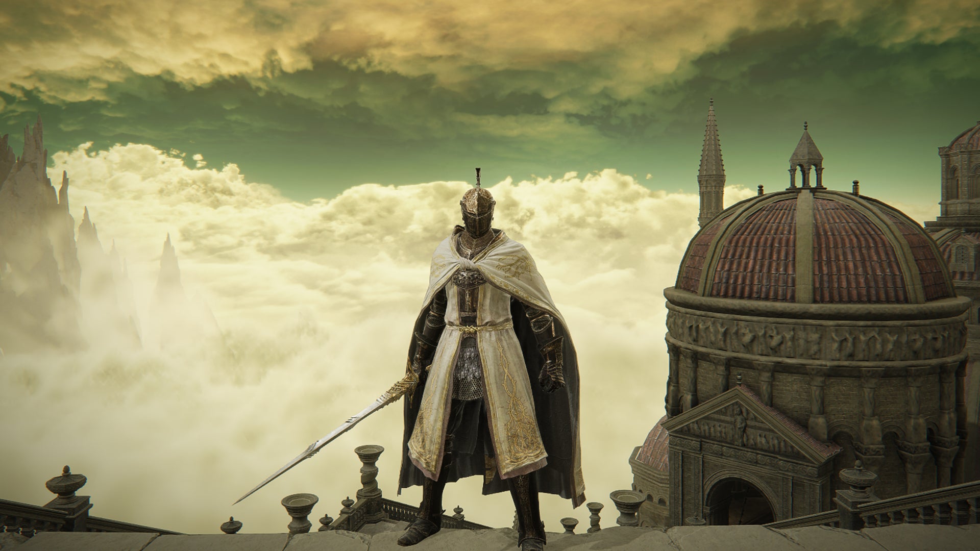 Elden Ring: Shadow Of The Erdtree screenshot of the Tarnished in Enir-Ilim, wearing Leda's armor before the last boss fight. - 11