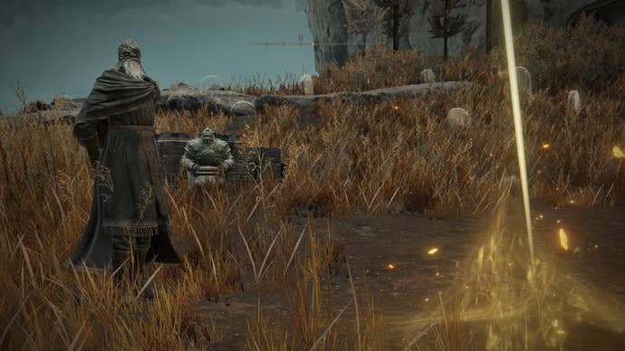 Ansbach and Moore, sat at the Main Gate Cross Site Of Grace in Shadow Of The Erdtree.