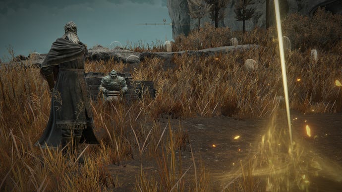 Ansbach and Moore, sat at the Main Gate Cross Site Of Grace in Shadow Of The Erdtree.