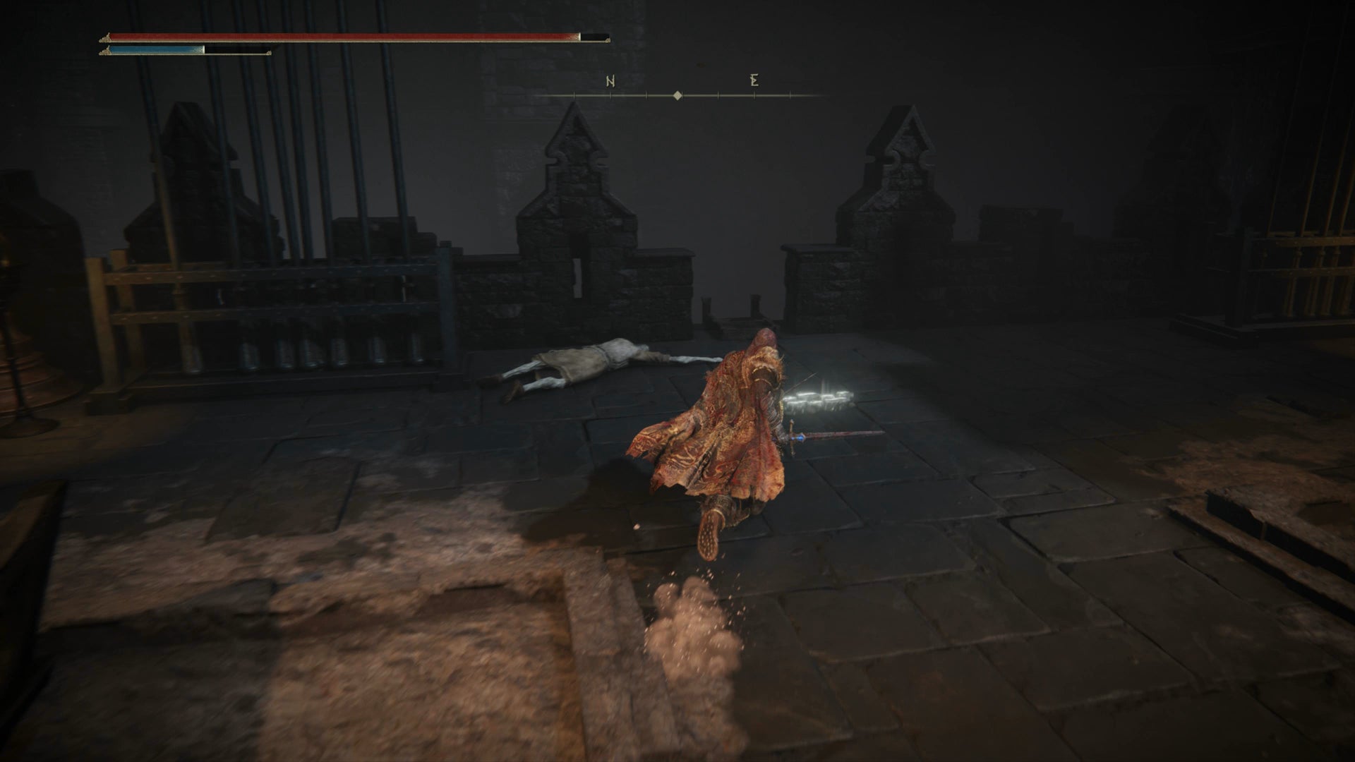 The Tarnished running towards a ladder in Elden Ring Shadow of the Erdtree. - 16