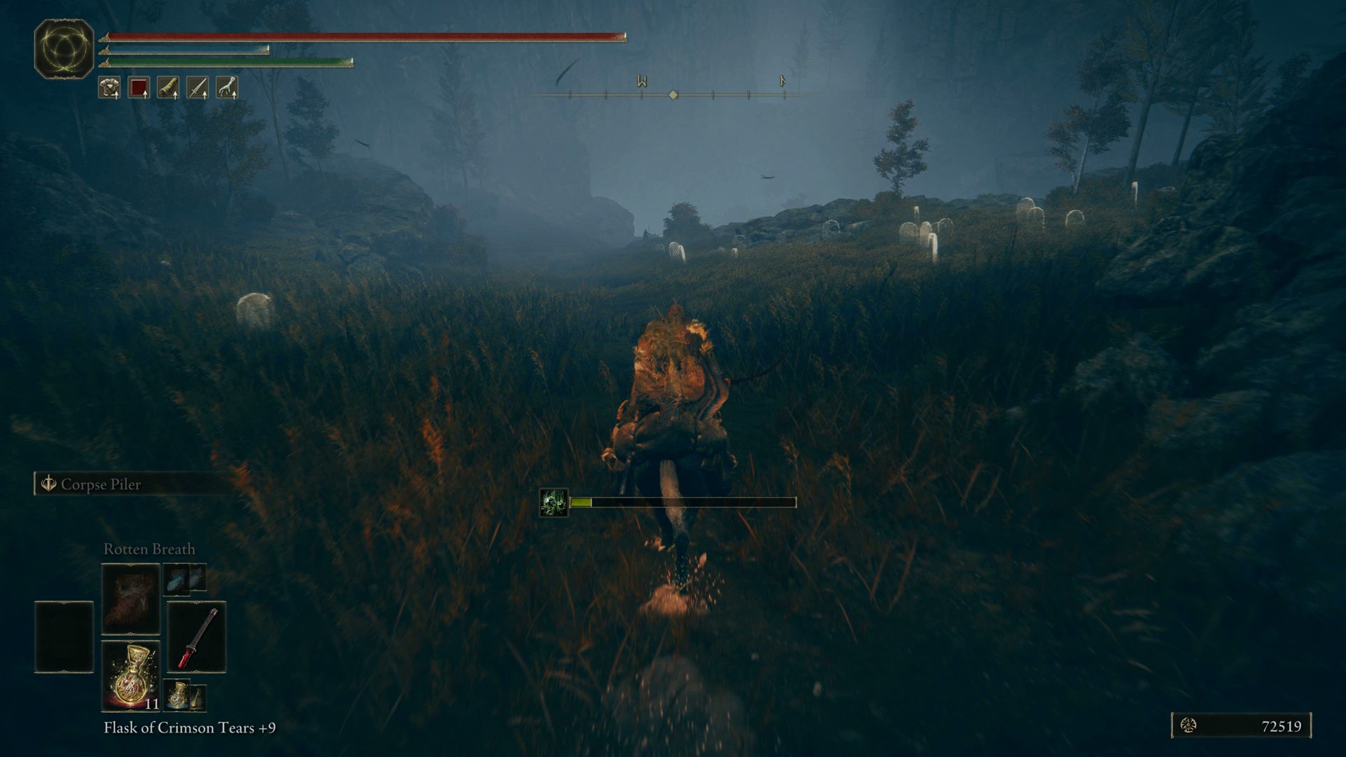 The Tarnished riding down a long cliff in Elden Ring Shadow of the Erdtree. - 6