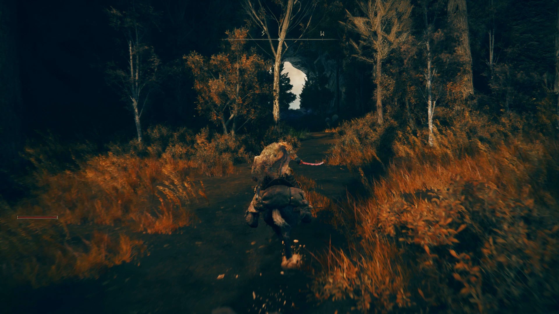 The Tarnished riding their horse through a forest in Elden Ring Shadow of the Erdtree. - 8