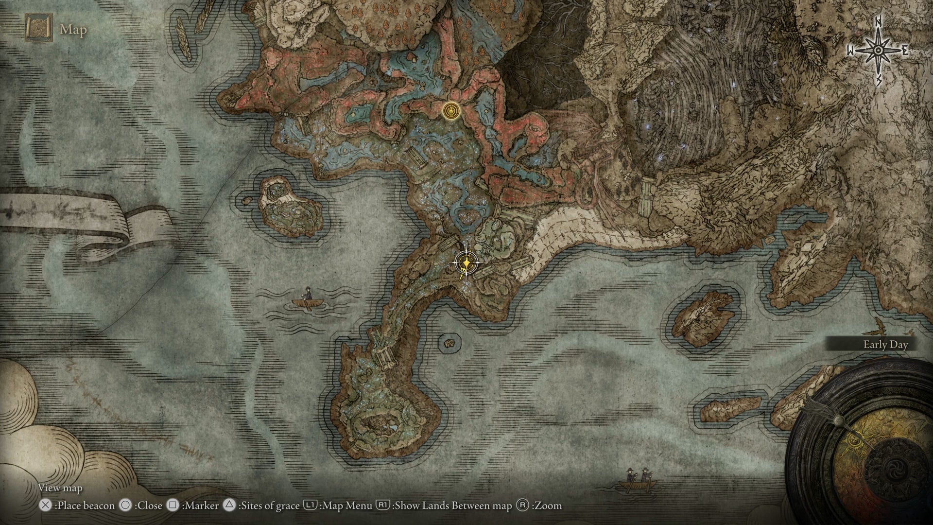 A map screen showing the location of the second map fragment in Elden Ring Shadow of the Erdtree. - 11