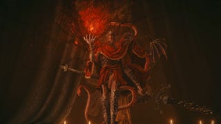 Messmer The Impaler conjures flame in his hand and looks at the camera in the Shadow Of The Erdtree trailer.