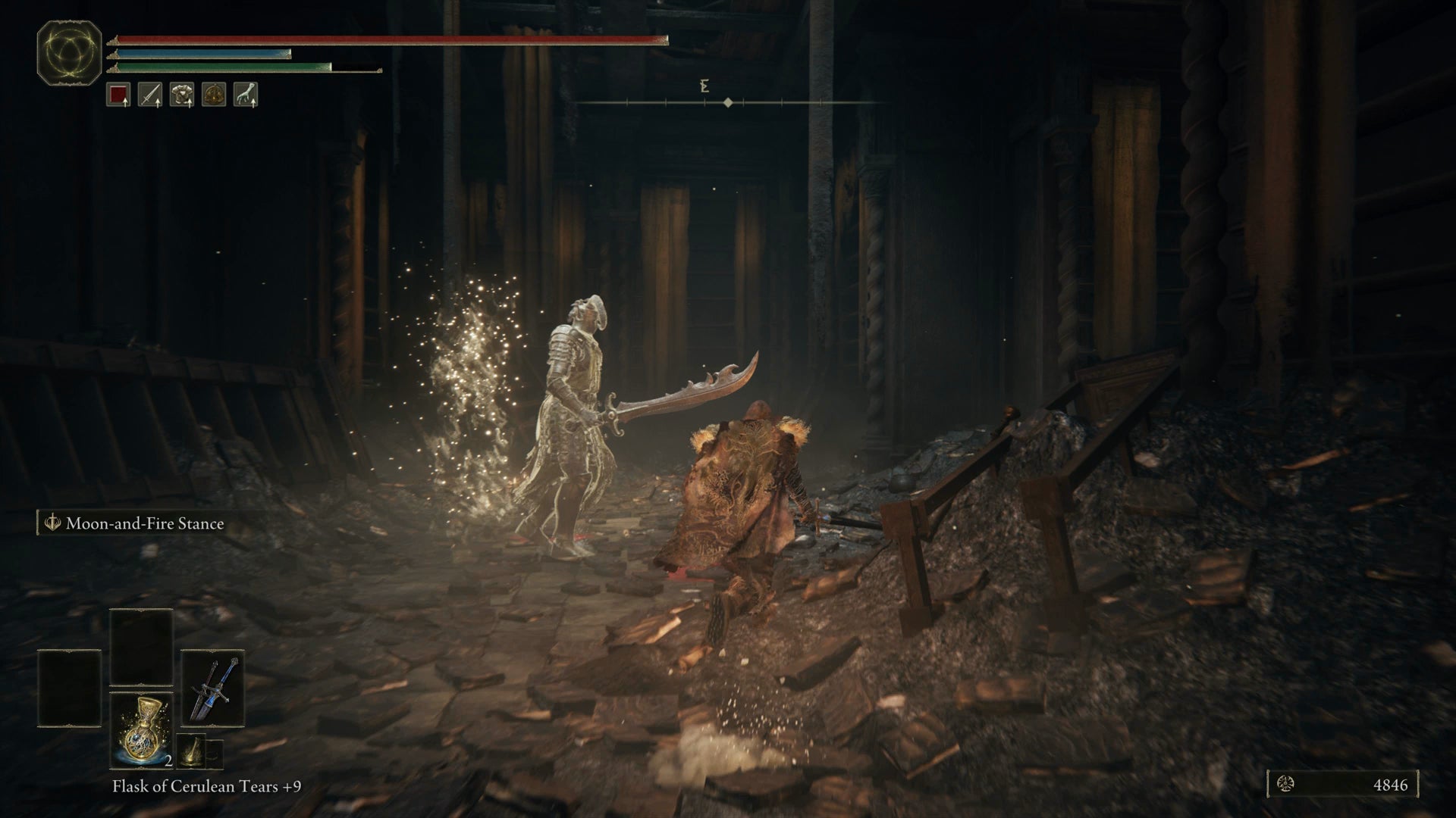 The spirit of a Horned Warrior appearing in Midra's Manse in Elden Ring Shadow of the Erdtree. - 6