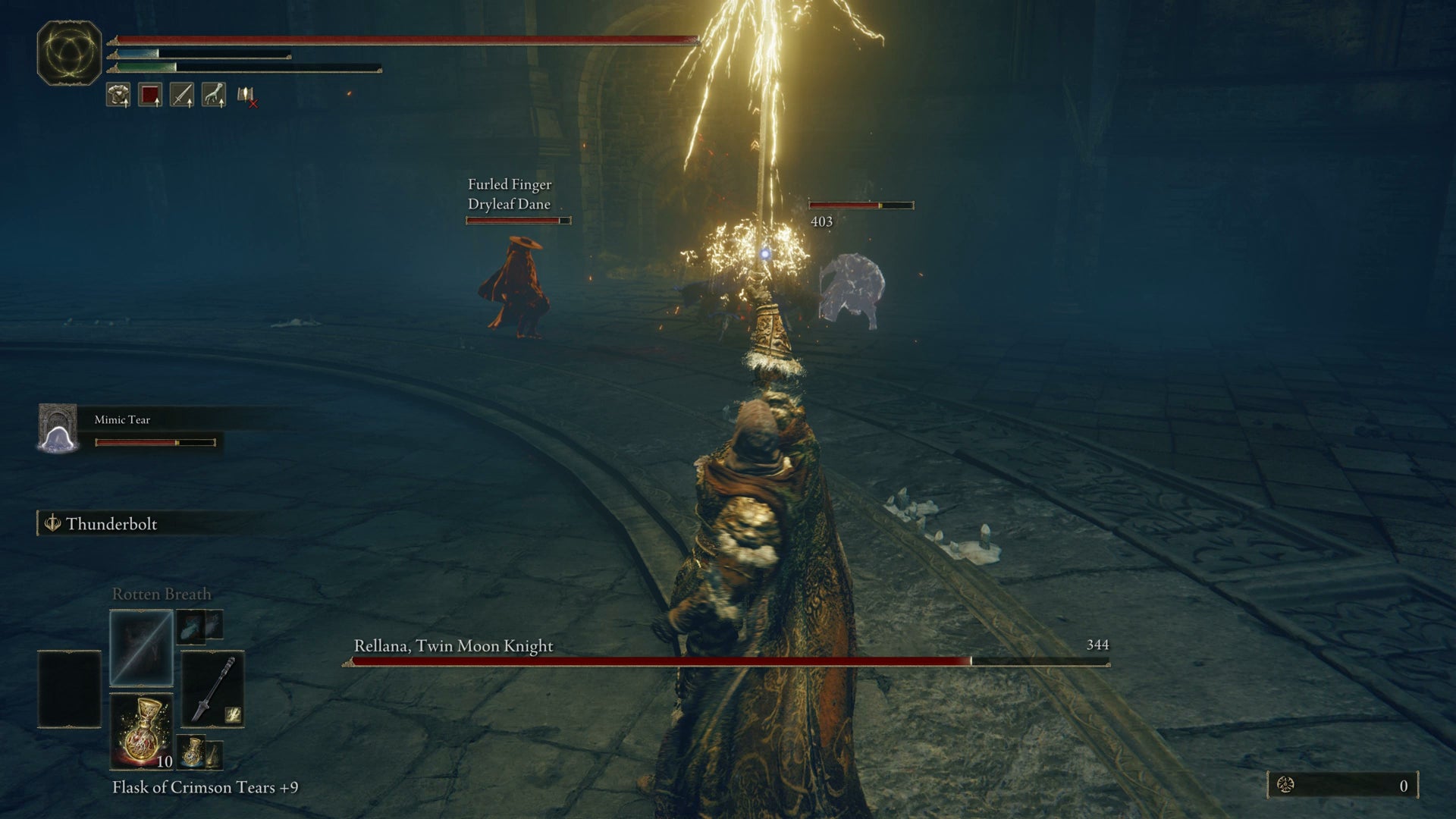 The Tarnished casting a lightning bolt using Milady in Elden Ring Shadow of the Erdtree. - 1