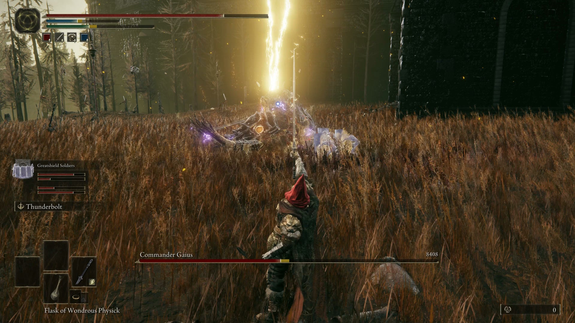 The Tarnished using Milady to summon a lightning bolt in Elden Ring Shadow of the Erdtree. - 4