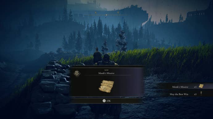 The Tarnished picking up an NPC note in Scadu Altus in Shadow of the Erdtree.