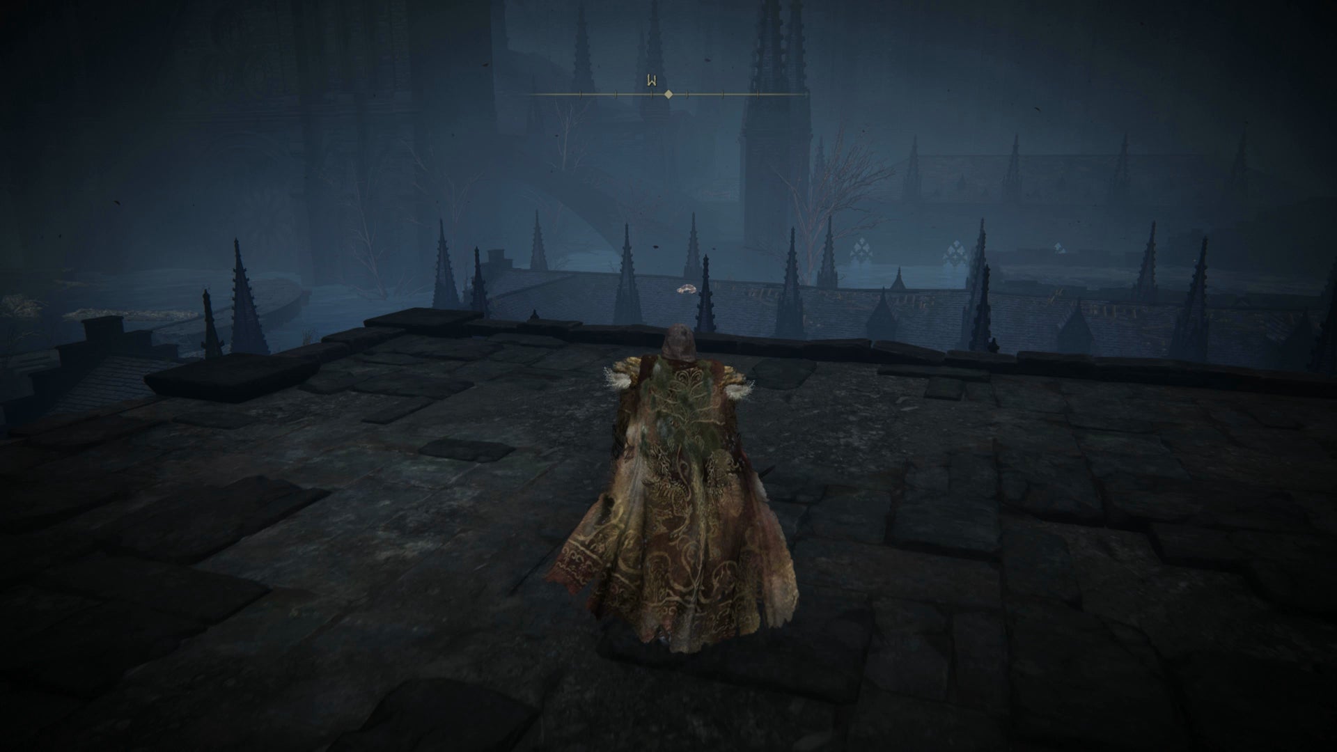 The Tarnished jumping across rooftops to reach the Prayer Room in Elden Ring Shadow of the Erdtree. - 4