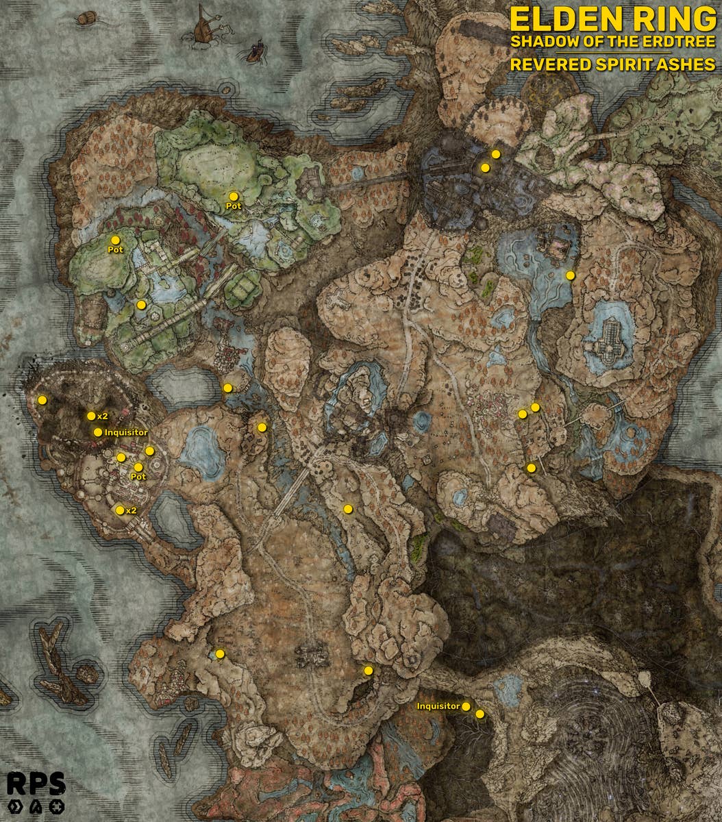 All 25 Revered Spirit Ash locations in Elden Ring DLC | Rock Paper