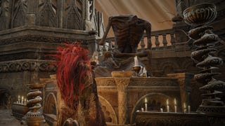 A warrior raises their arms in front of a Revered Spirit Ash statue in Elden Ring Shadow of the Erdtree.