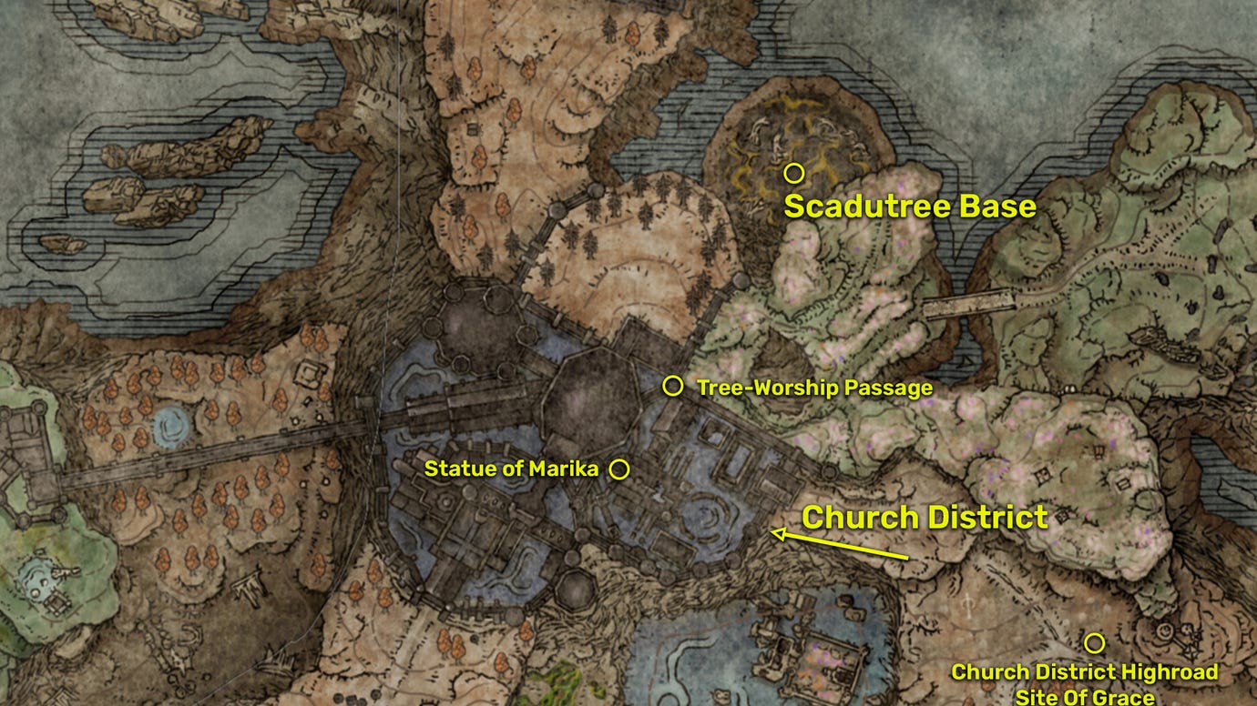 Where is Scadutree Base in Elden Ring Shadow Of The Erdtree? Rock