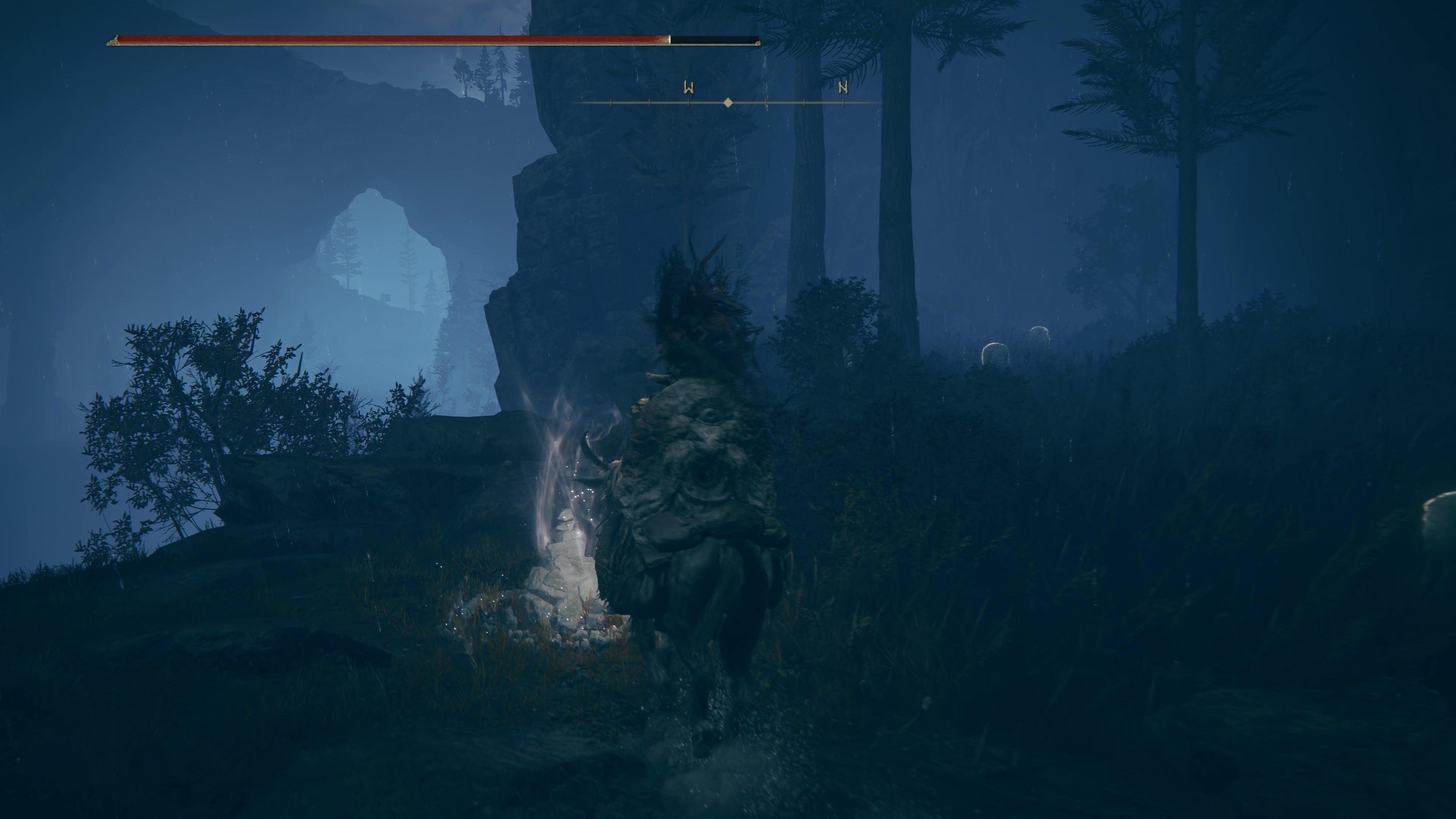 A warrior attacks a Spiritspring seal in Gravesite Plain in Shadow of the Erdtree.