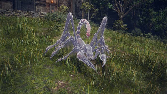 A close-up of the Spider Scorpion Spirit Ash in Elden Ring: Shadow Of The Erdtree.