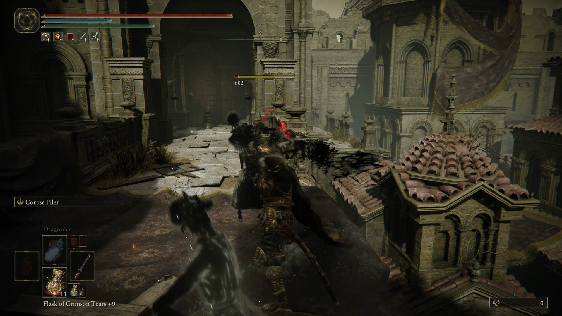 The Tarnished fighting shadow warriors next to the Storeroom in Elden Ring Shadow of the Erdtree. - 3