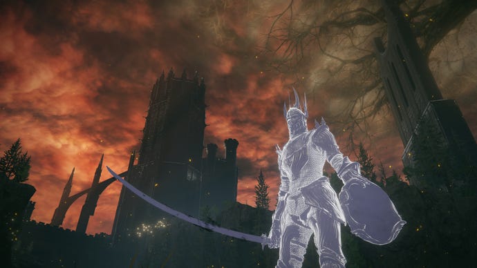 A close-up of the Swordhand Of Night Jolan Spirit Ash in Elden Ring: Shadow Of The Erdtree.