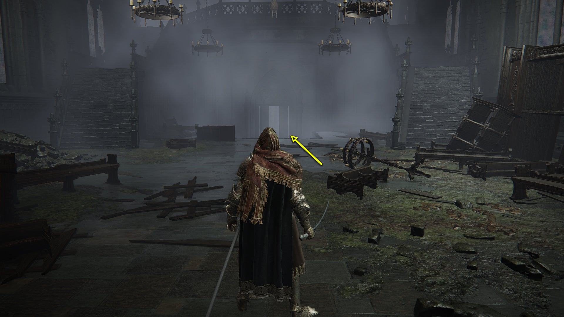 Elden Ring: Shadow Of The Erdtree screenshot of the Tarnished standing outside the door leading to the Tree-Worship Passage. - 4