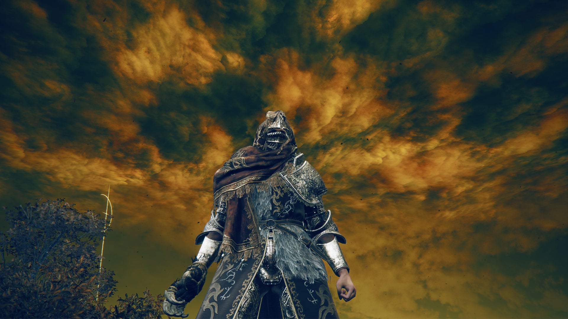 Elden Ring: Shadow Of The Erdtree screenshot of the Tarnished wielding the Beast Claw on a clifftop. - 15