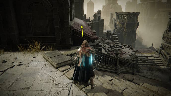 Elden Ring: Shadow Of The Erdtree screenshot of the pathway to the Well Depths Key location in Belurat Tower.