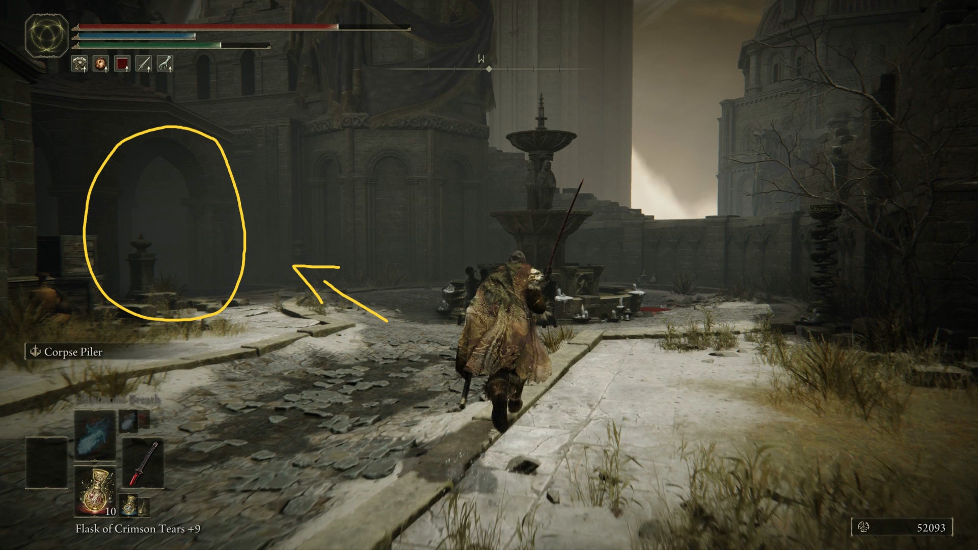 The Tarnished climbing down a ladder to use the Well Depths key in Elden Ring Shadow of the Erdtree. - 5