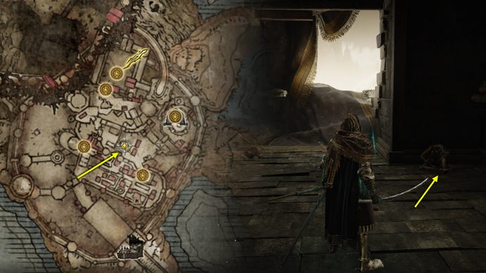 Elden Ring: Shadow Of The Erdtree screenshot of the pathway to the Well Depths Key location in Belurat Tower.