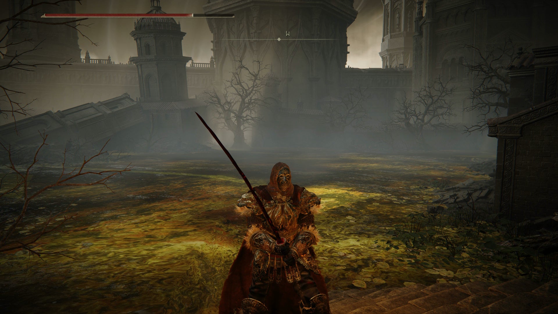 The Tarnished walking towards a poison swamp in Elden Ring Shadow of the Erdtree. - 6