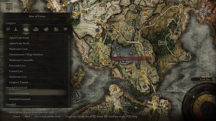 Elden Ring Site Of Grace: Cave of Knowledge