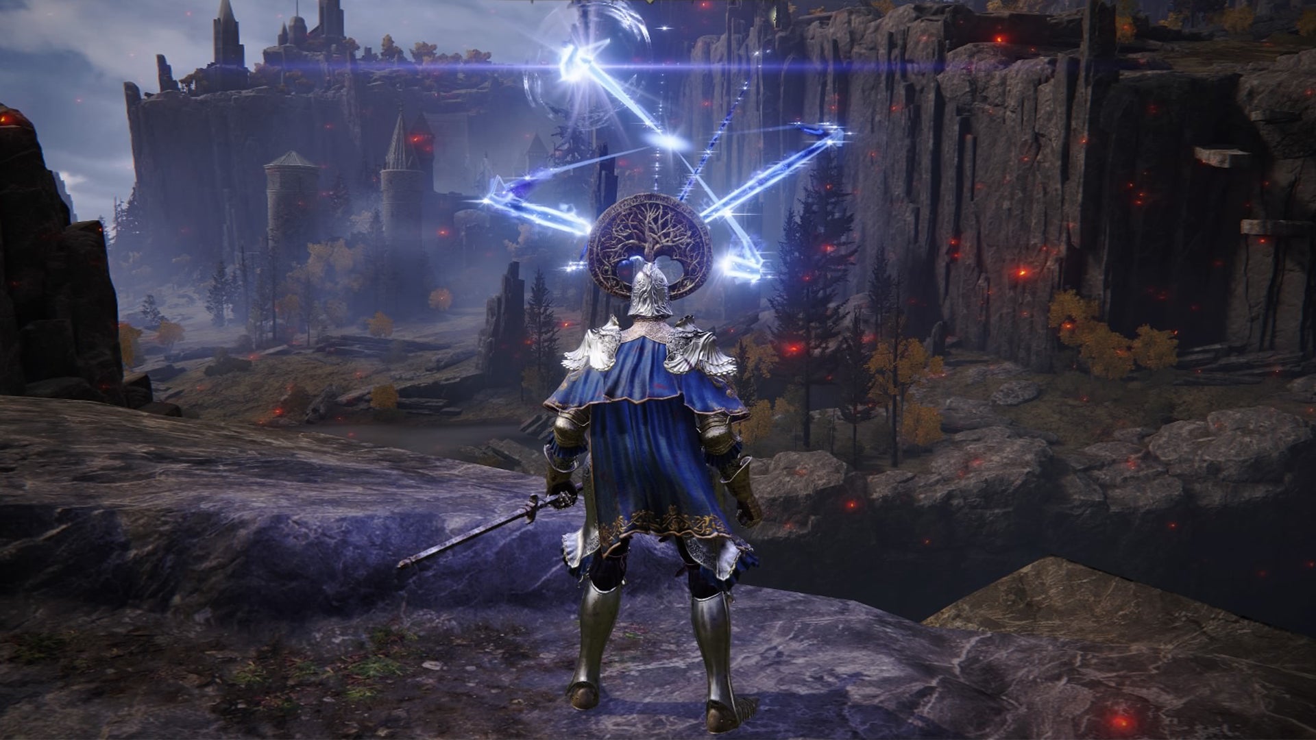 Elden Ring screenshot of the Tarnished performing the Stars of Ruin Sorcery. - 5