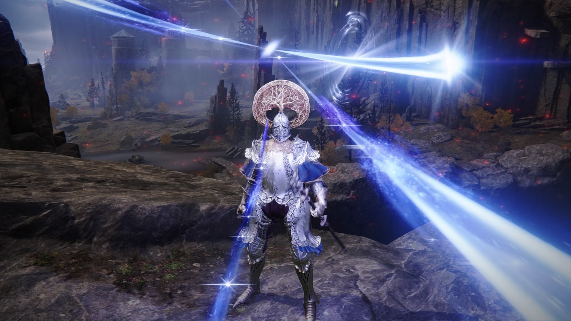 Elden Ring screenshot of the Tarnished performing the Stars of Ruin Sorcery. - 6