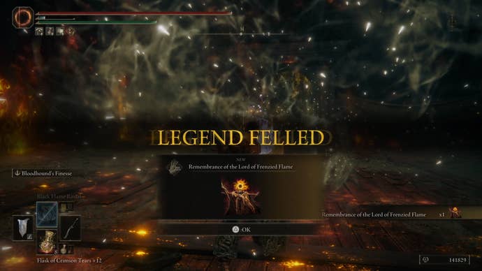 Legend Felled. Remembrance of the Lord of Frenzied Flame reward