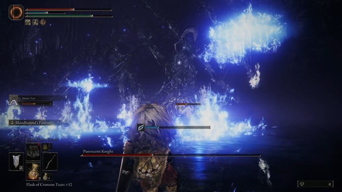 Putrescent Knight elevated while firing frost flame barrage