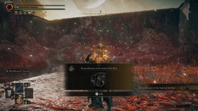 Remembrance of the Saint of the Bud, reward for defeating Romina